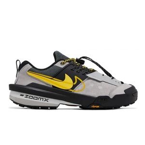 Nike Zegamadome Matte Silver and Yellow Sneakers
